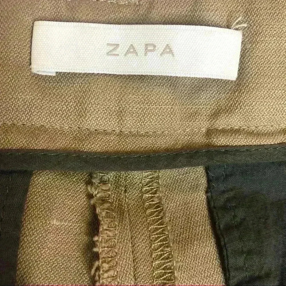 Zapa Pants Tapered Leg Cuffed Pleated Tie Belt - Picture 6 of 10